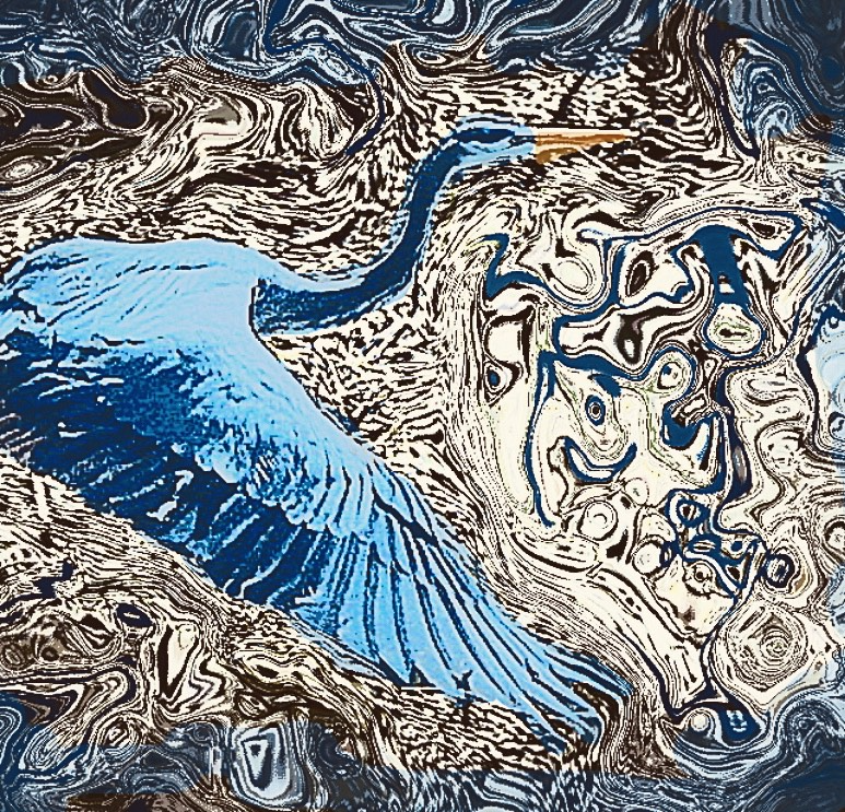 Paula Lietz swirl blue heron BHR 13